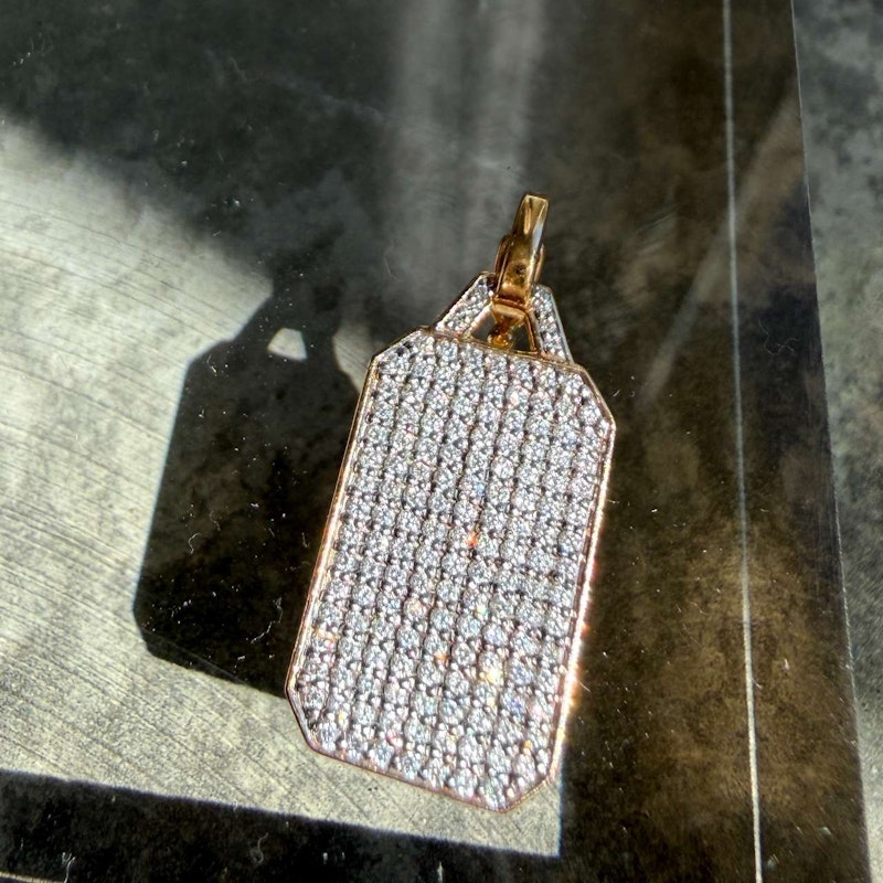 Walters Faith Dora 18k Rose Gold Diamond Rectangular Tablet Charm
