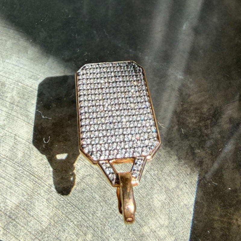 Walters Faith Dora 18k Rose Gold Diamond Rectangular Tablet Charm