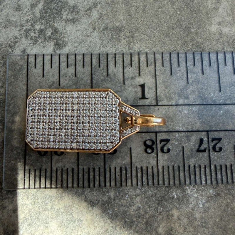 Walters Faith Dora 18k Rose Gold Diamond Rectangular Tablet Charm