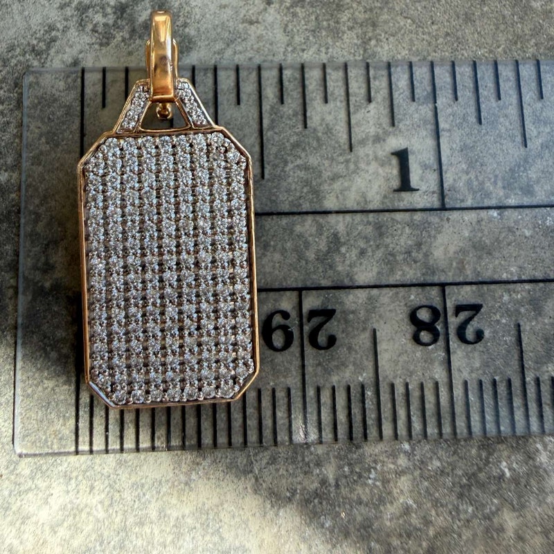 Walters Faith Dora 18k Rose Gold Diamond Rectangular Tablet Charm