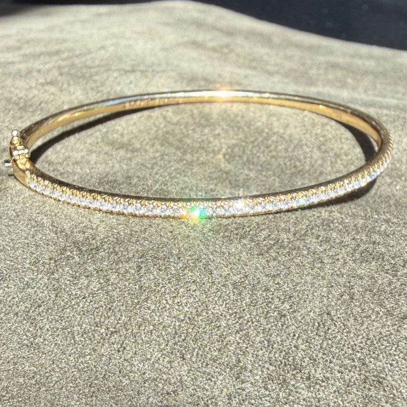 Jade Trau 18k Yellow Gold 0.79ct Pavé Diamond Bangle