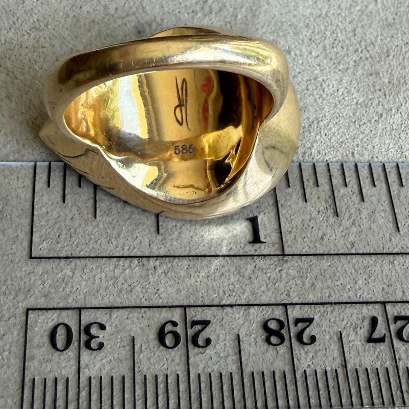 Jacquie Aiche Opal Eye Diamond & Green Tourmaline 14k Yellow Gold Ring