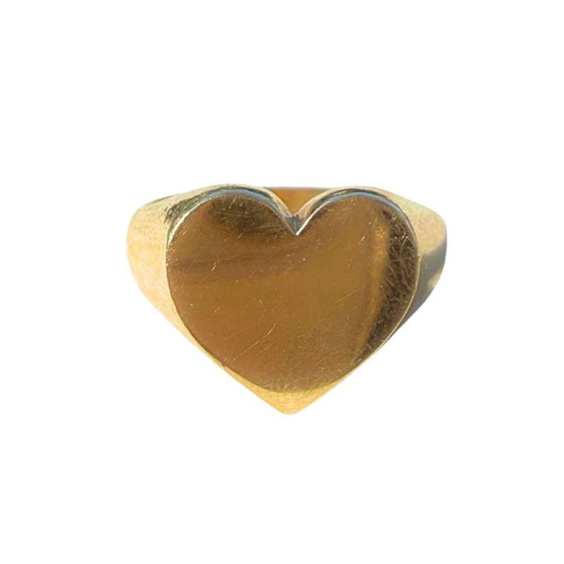 Gjenmi 14k Yellow Gold Large Heart Signet Ring