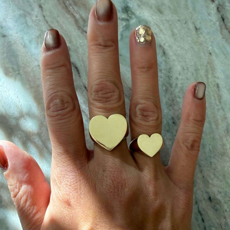 Gjenmi 14k Yellow Gold Large Heart Signet Ring