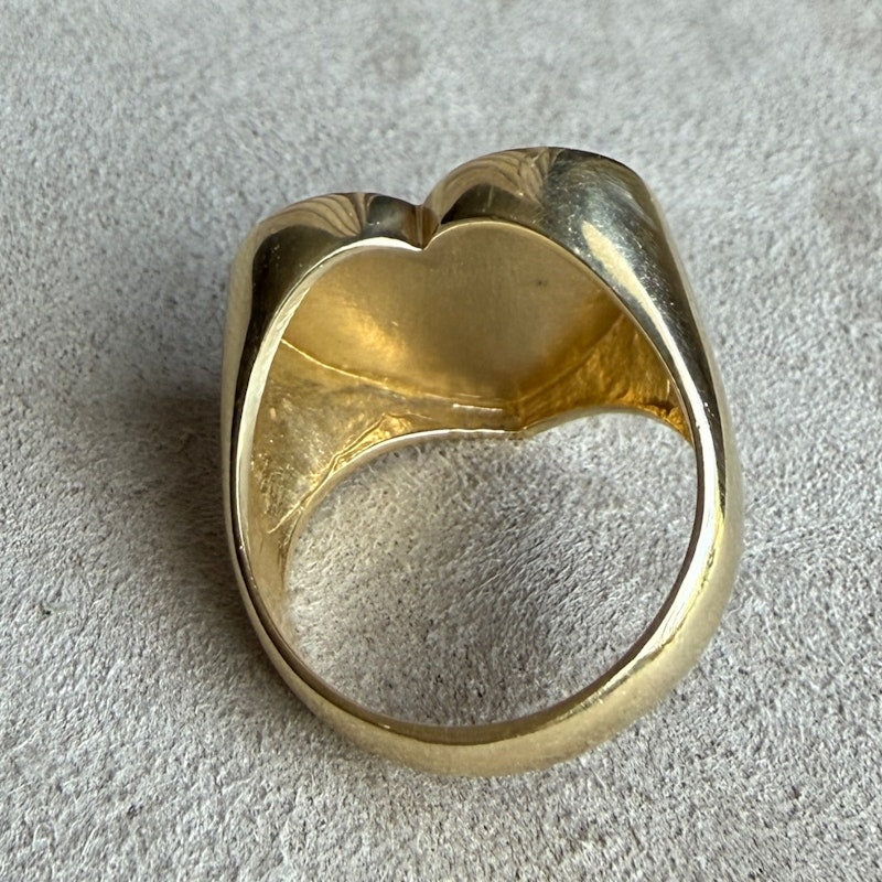 Gjenmi 14k Yellow Gold Large Heart Signet Ring