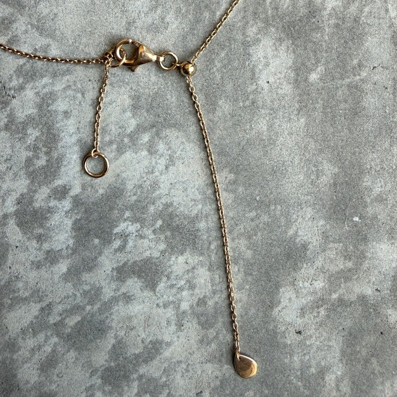 18k Rose Gold Floating Oval Diamond Fringe Necklace