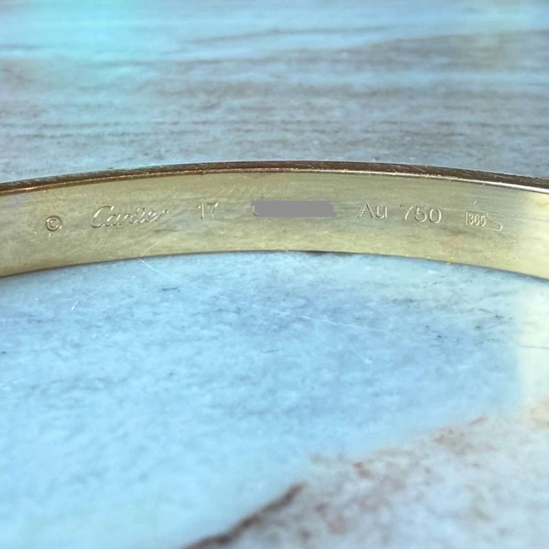Cartier 18k Yellow Gold LOVE Bracelet, Classic Model, size 17