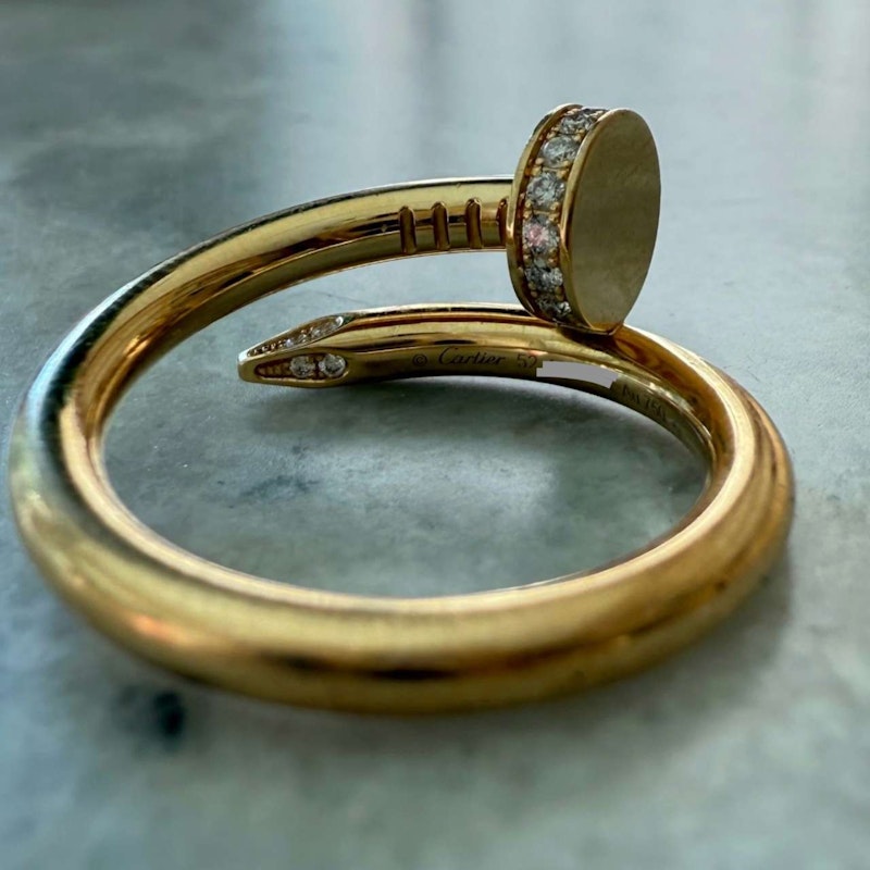 Cartier 18k Yellow Gold Juste Un Clou Diamond Nail Ring