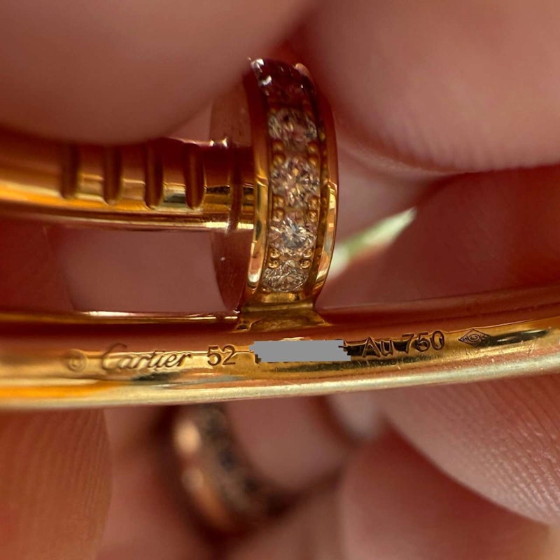 Cartier 18k Yellow Gold Juste Un Clou Diamond Nail Ring