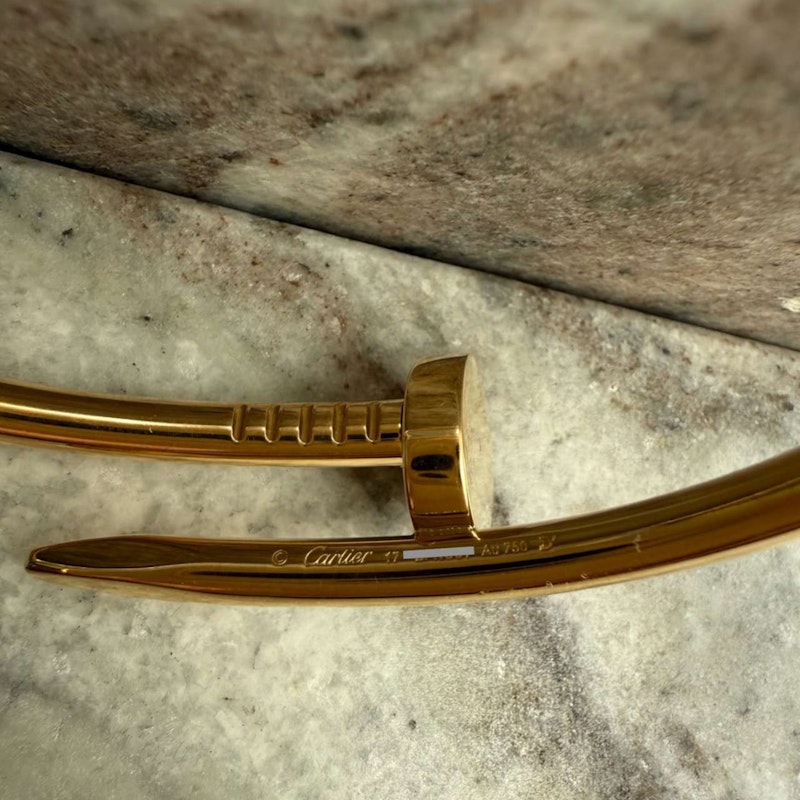 Cartier 18k Yellow Gold Juste Un Clou Bracelet – Classic, Size 17