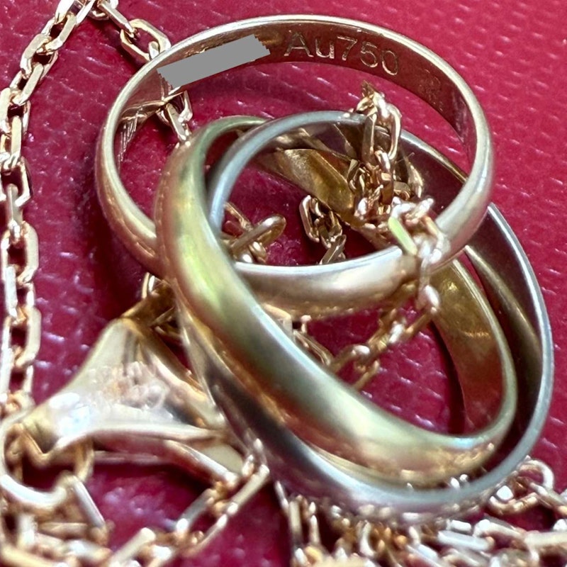 Cartier 18k Tricolor Gold Trinity Pendant Necklace