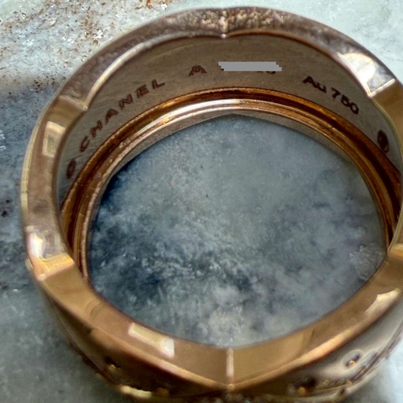 Chanel 18k Rose Gold Diamond Coco Crush Large Ring