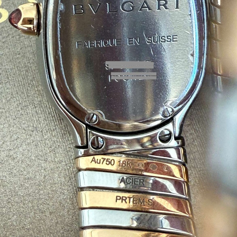 Bvlgari Serpenti Tubogas 102123 Black Dial Two Tone Watch