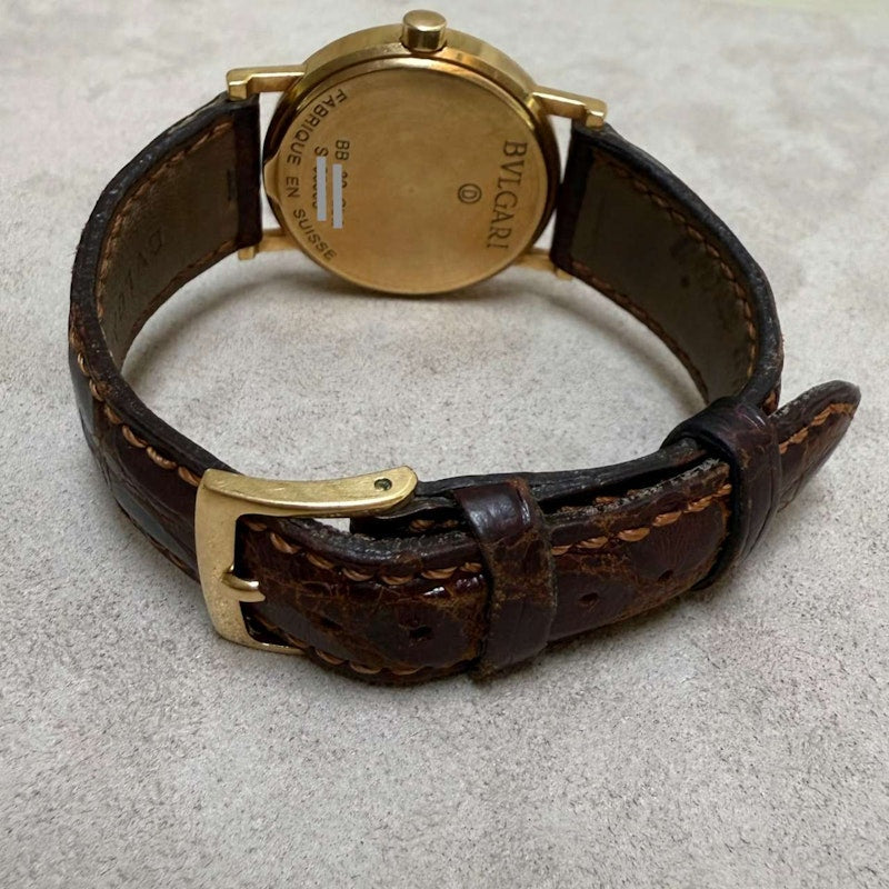 Vintage Bvlgari Bvlgari BB30GL 18k Yellow Gold Leather Watch