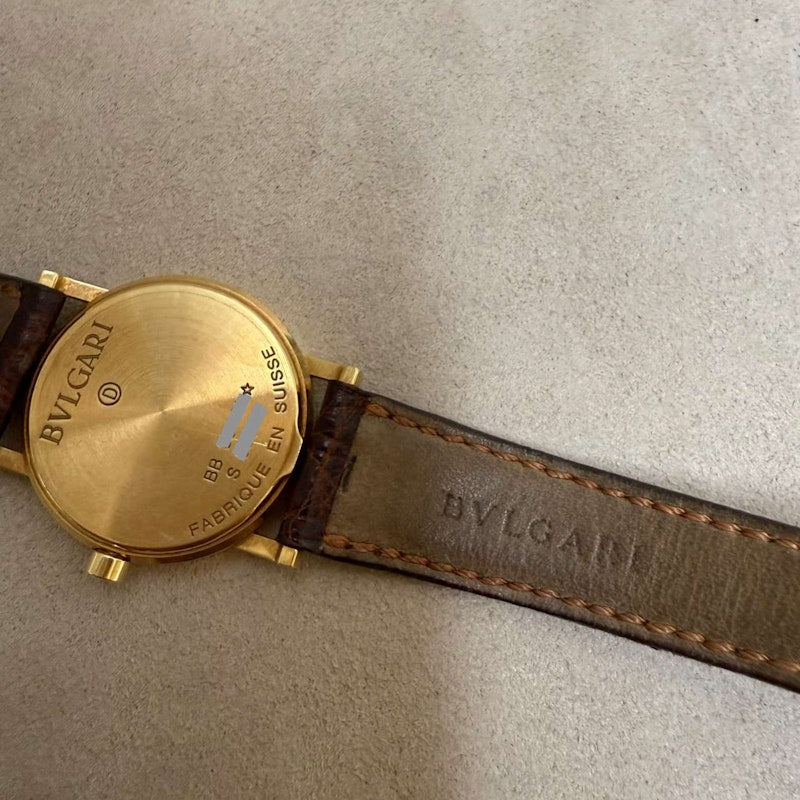 Vintage Bvlgari Bvlgari BB30GL 18k Yellow Gold Leather Watch