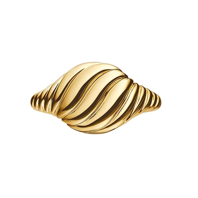 David Yurman Sculpted Cable 18k Yellow Gold Pinky Ring