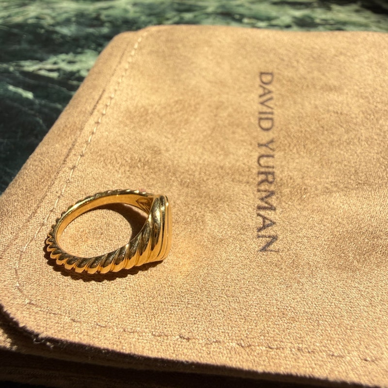 David Yurman Sculpted Cable 18k Yellow Gold Pinky Ring