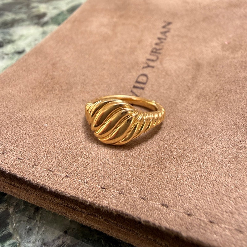 David Yurman Sculpted Cable 18k Yellow Gold Pinky Ring