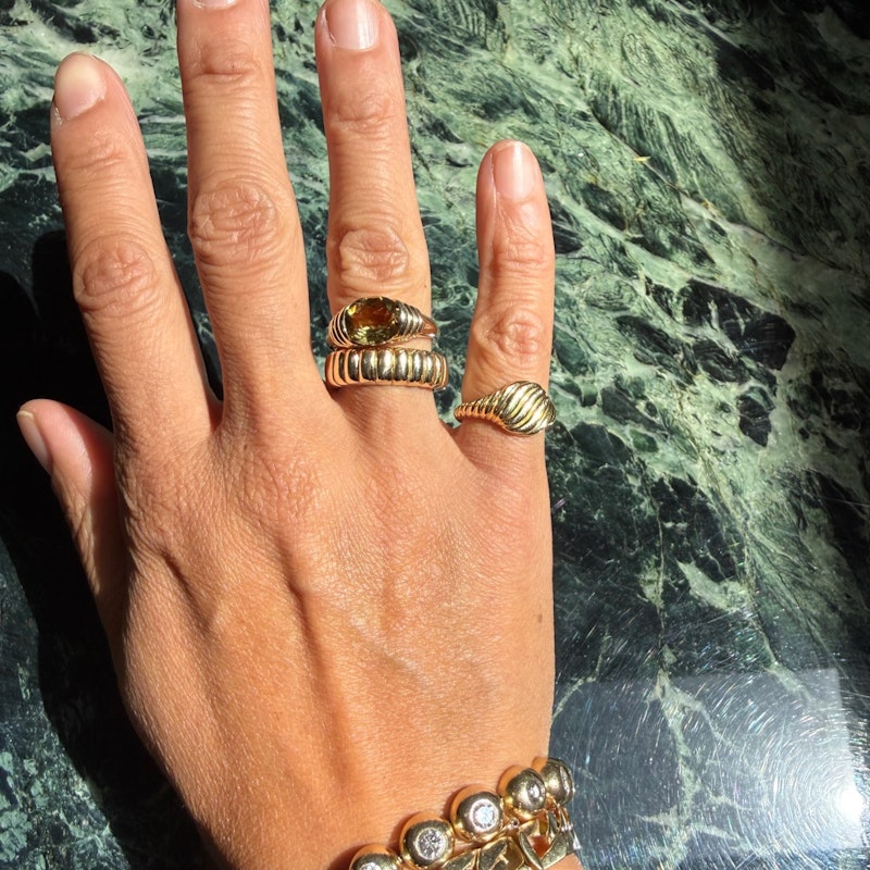 David Yurman Sculpted Cable 18k Yellow Gold Pinky Ring