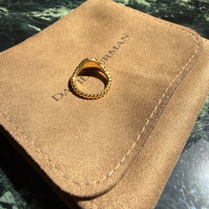 David Yurman Sculpted Cable 18k Yellow Gold Pinky Ring