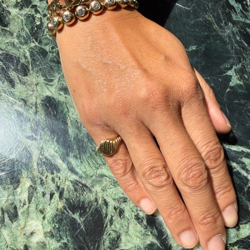 David Yurman Sculpted Cable 18k Yellow Gold Pinky Ring