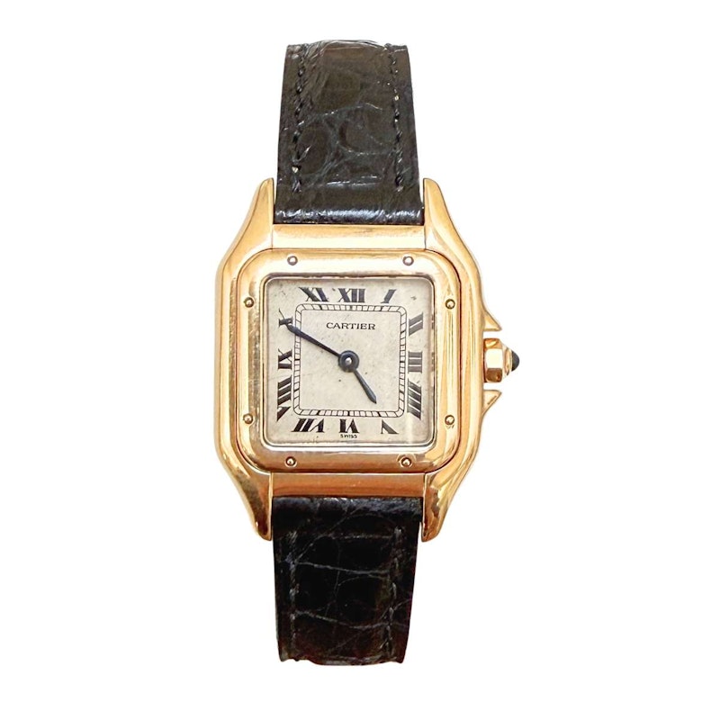Vintage Cartier Mini Panthère Circa 1990s 18k Yellow Gold Quartz Watch 21.5mm