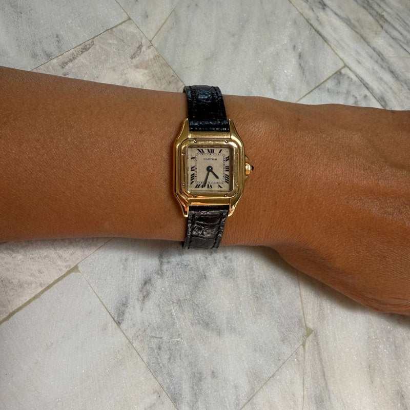 Vintage Cartier Mini Panthère Circa 1990s 18k Yellow Gold Quartz Watch 21.5mm