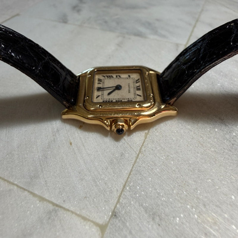 Vintage Cartier Mini Panthère Circa 1990s 18k Yellow Gold Quartz Watch 21.5mm