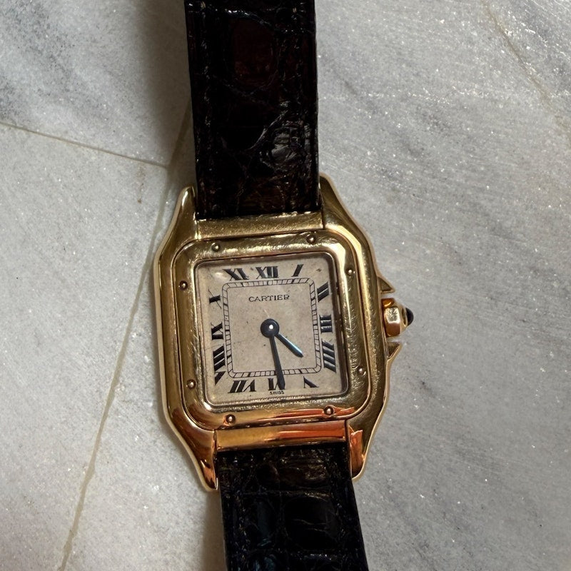 Vintage Cartier Mini Panthère Circa 1990s 18k Yellow Gold Quartz Watch 21.5mm