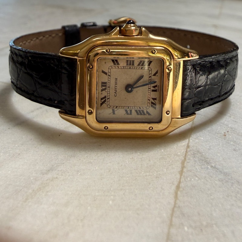 Vintage Cartier Mini Panthère Circa 1990s 18k Yellow Gold Quartz Watch 21.5mm