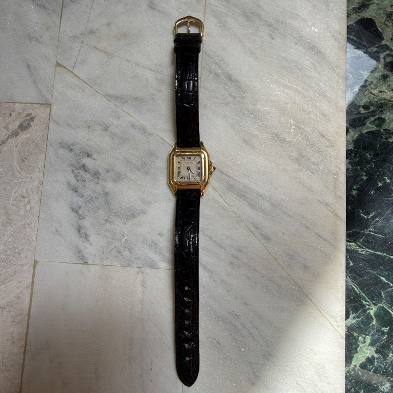 Vintage Cartier Mini Panthère Circa 1990s 18k Yellow Gold Quartz Watch 21.5mm