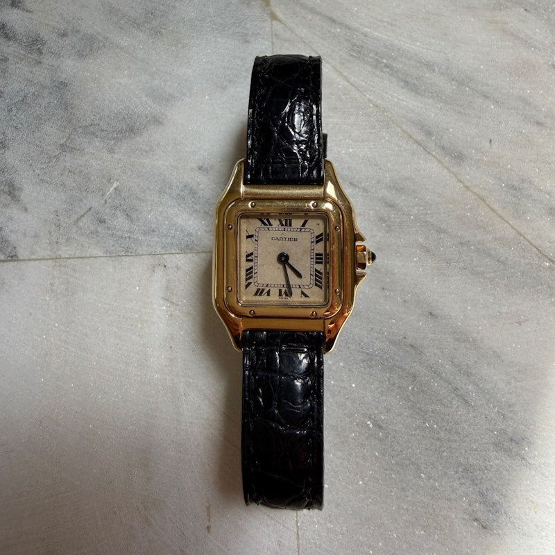 Vintage Cartier Mini Panthère Circa 1990s 18k Yellow Gold Quartz Watch 21.5mm