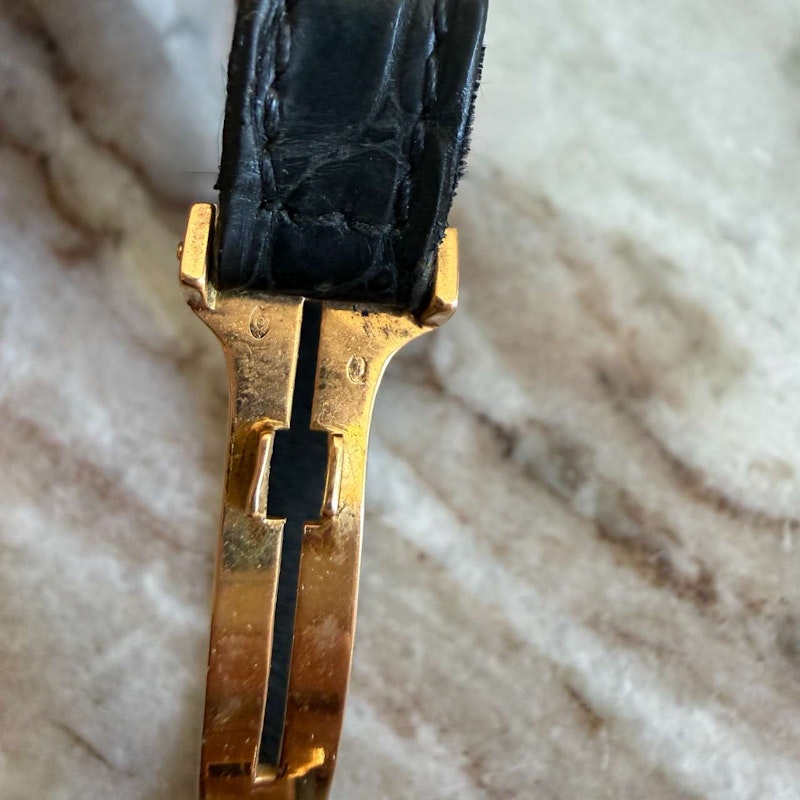 Vintage Cartier Mini Tank Circa 1960s 18k Yellow Gold Paris Dial Quartz Watch 15mm