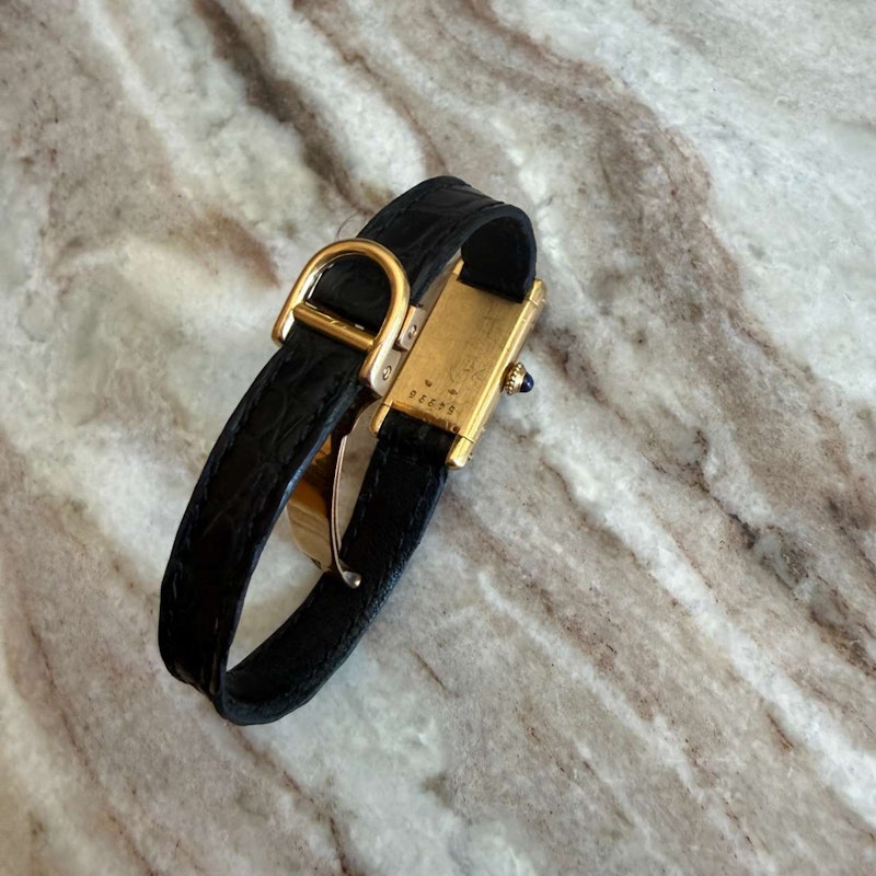 Vintage Cartier Mini Tank Circa 1960s 18k Yellow Gold Paris Dial Quartz Watch 15mm