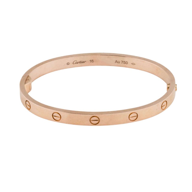 Cartier 18k Rose Gold LOVE Bracelet, Classic Model, size 16