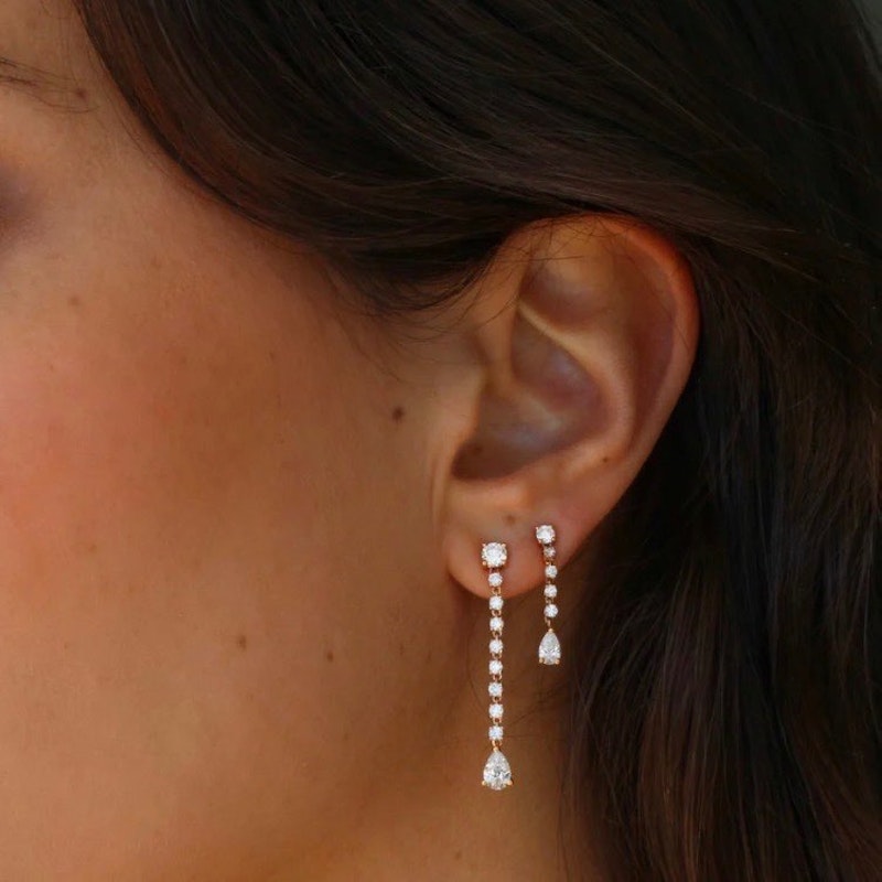 ANITA KO SMALL ROPE DIAMOND EARRINGS WITH PEAR DROPS