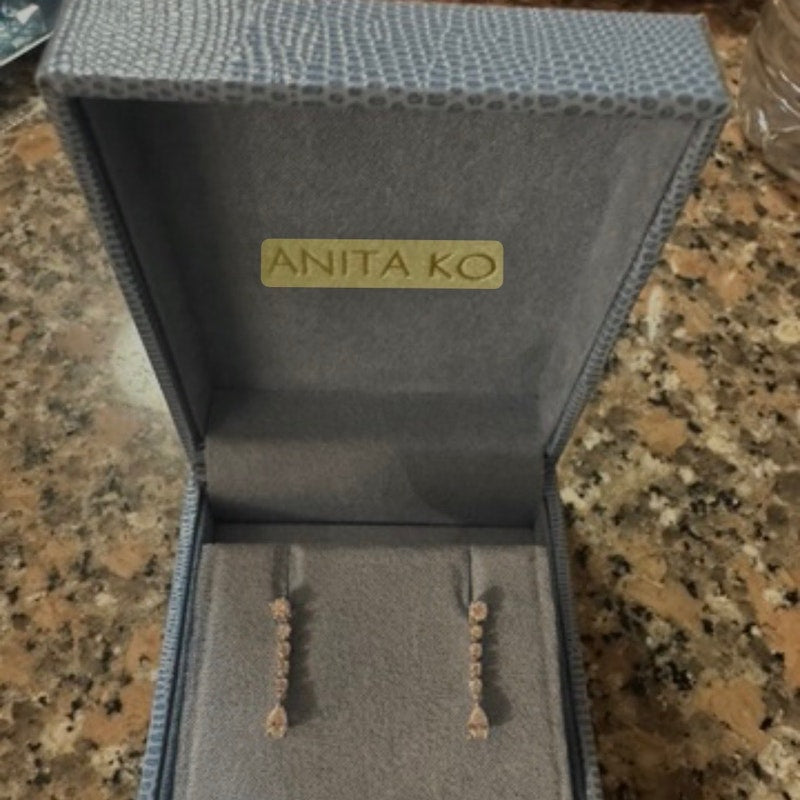 ANITA KO SMALL ROPE DIAMOND EARRINGS WITH PEAR DROPS