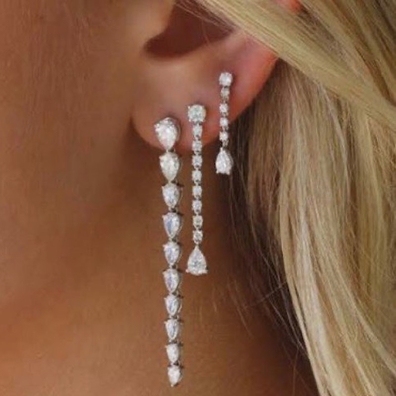 ANITA KO SMALL ROPE DIAMOND EARRINGS WITH PEAR DROPS