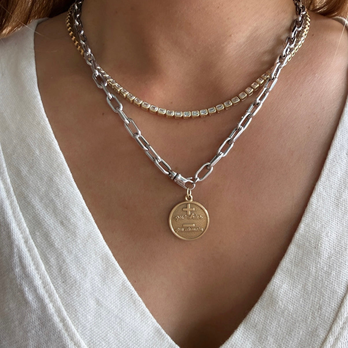 14k White Gold Link Chain Necklace