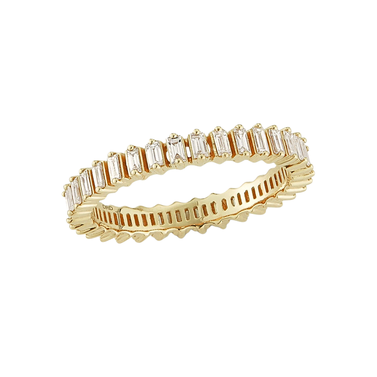 Dana Rebecca Sadie Pearl Vertical Baguette Eternity Ring in 14k Yellow Gold