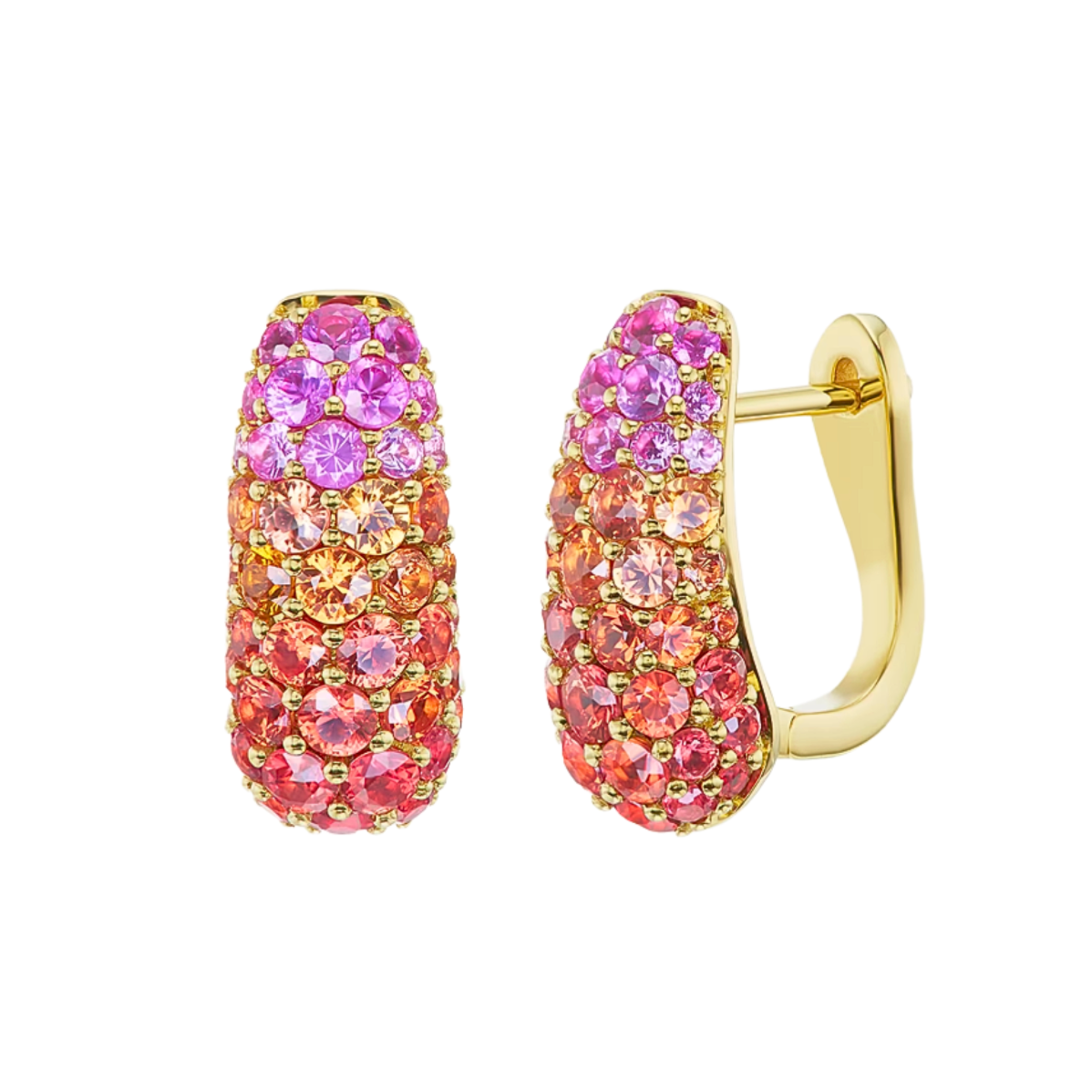 Emily P. Wheeler Holly Sapphire Huggie Earrings in 18k Yellow Gold