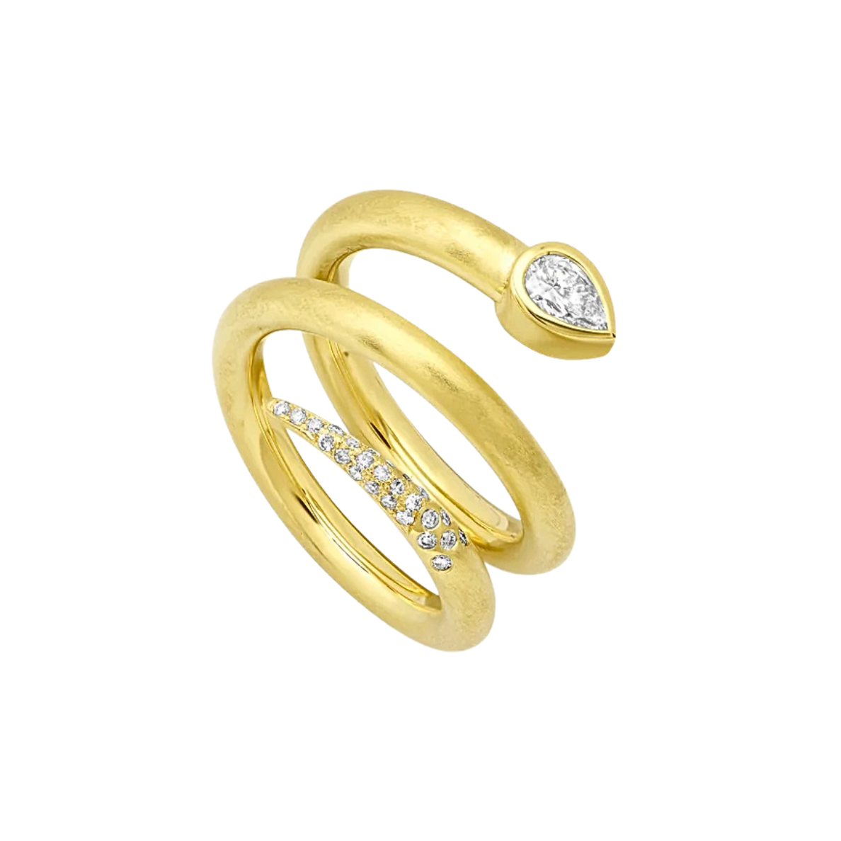 Future Fortune Carolina Spiral Snake Ring in 18k Brushed Gold