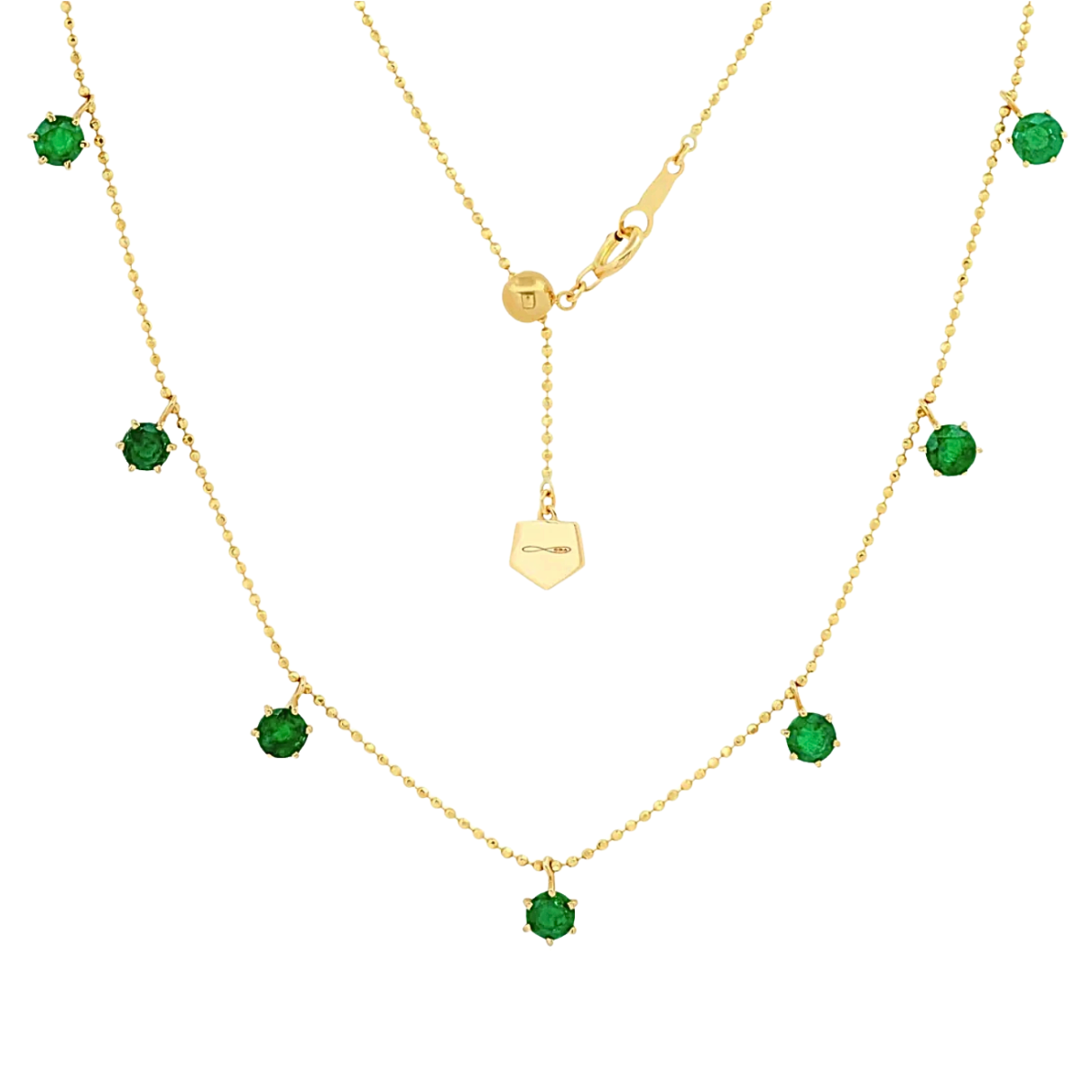 Graziela Gems Floating Emerald Necklace in 18k Yellow Gold