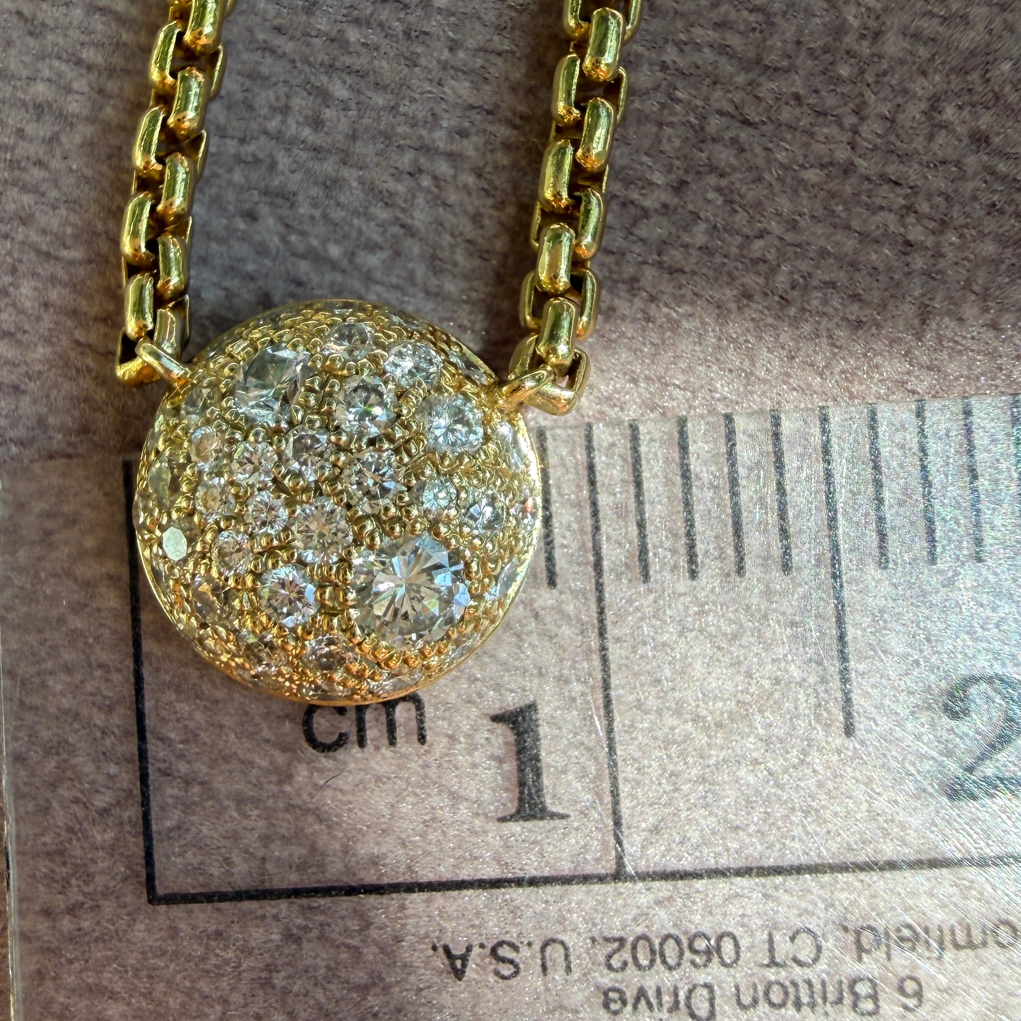 Shylee Rose 14k Yellow Gold Mixed Diamond Round Pave Necklace