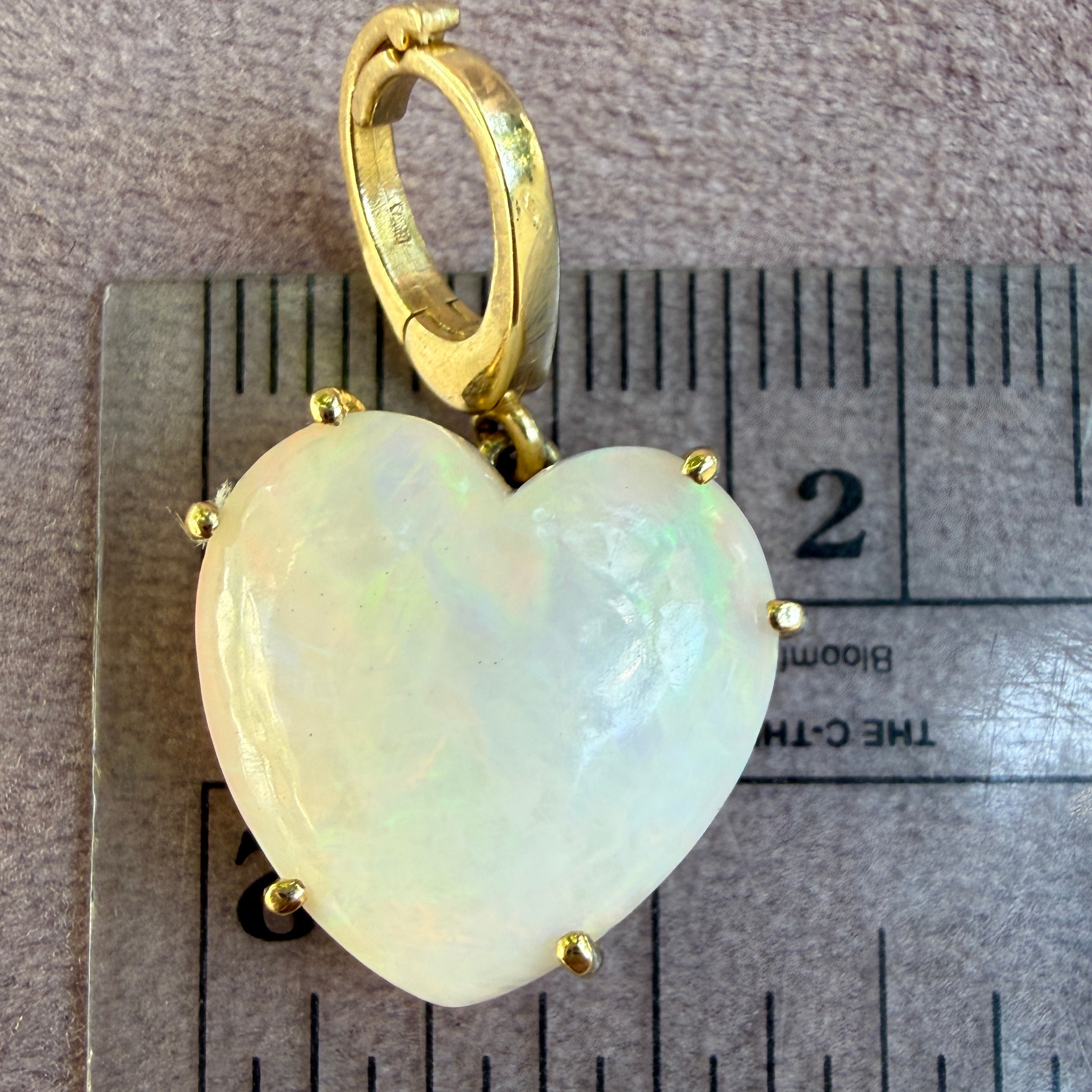 Shylee Rose 14k Yellow Gold Opal Heart Charm
