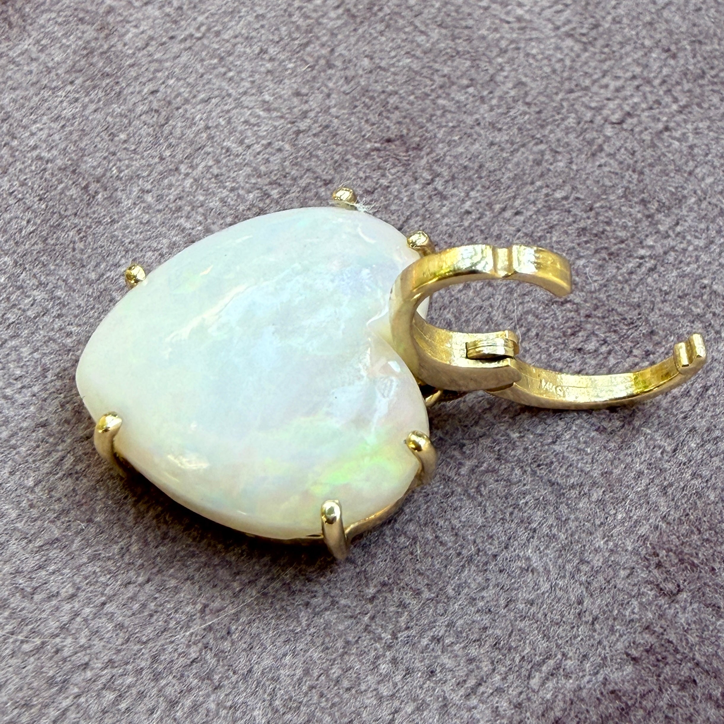 Shylee Rose 14k Yellow Gold Opal Heart Charm