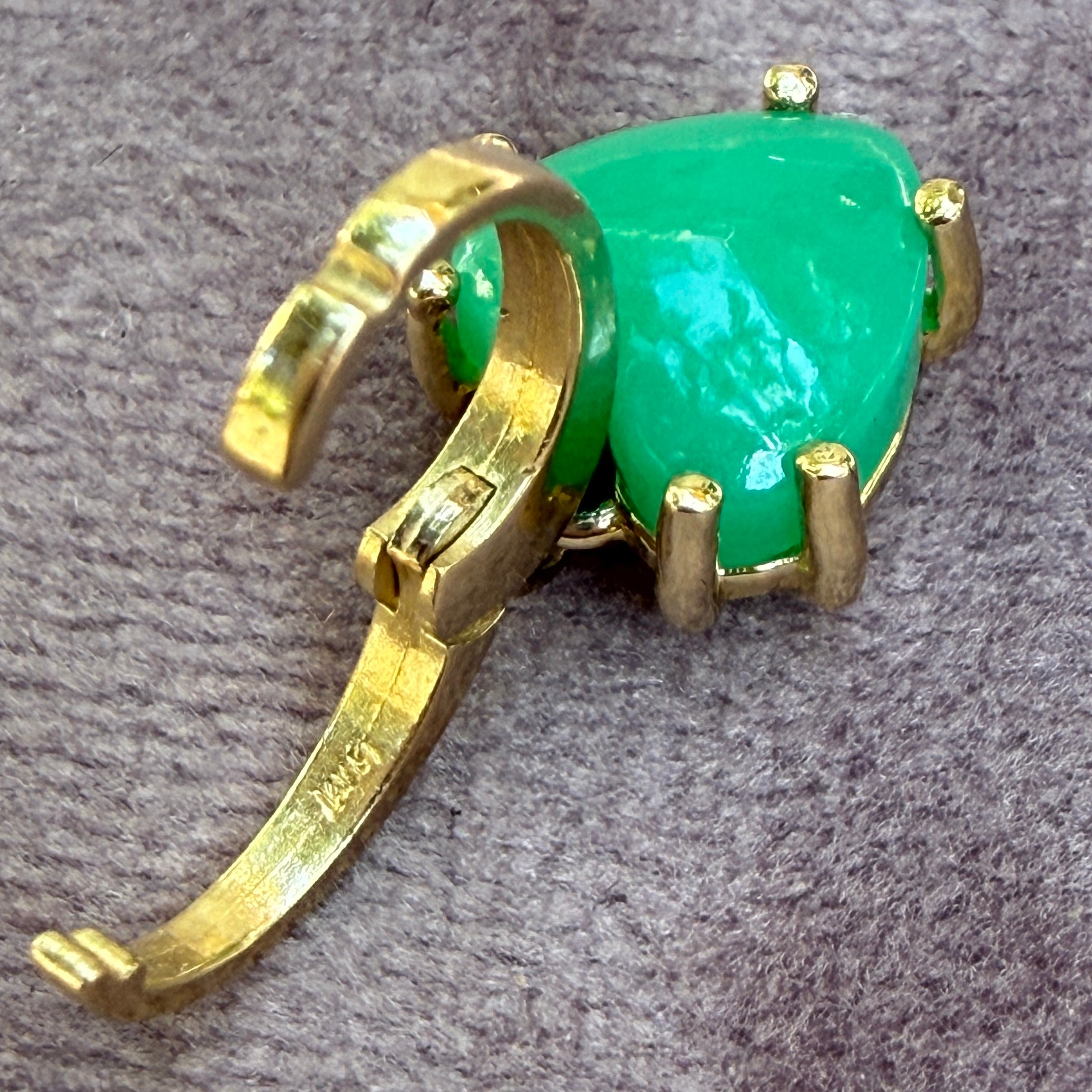 Shylee Rose 14k Yellow Gold Chrysoprase Mini Heart Charm