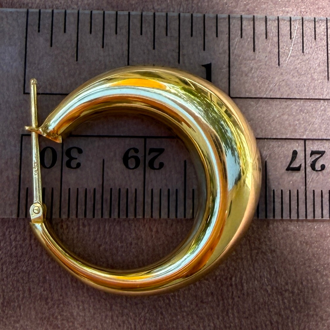 Shylee Rose 14k Yellow Gold Graduated Puff Hoops