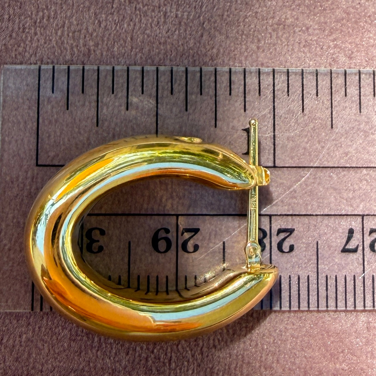 Shylee Rose 14k Yellow Gold Oval Puff Hoops
