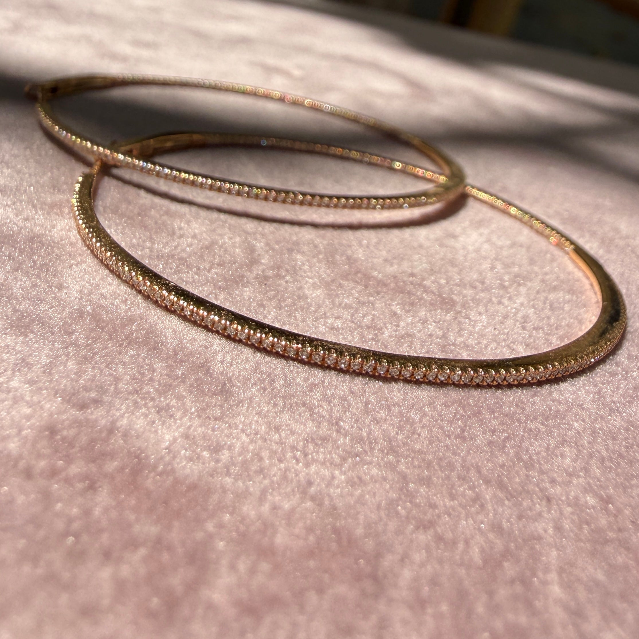 Shylee Rose 18k Rose Gold 2" Diamond Hoops
